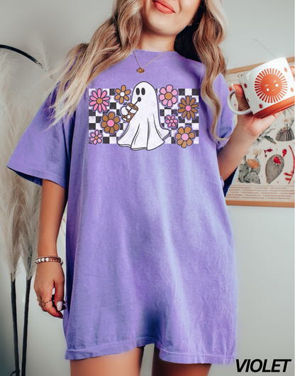 Checkered Iced Coffee Ghost Comfort Colors® T-shirt