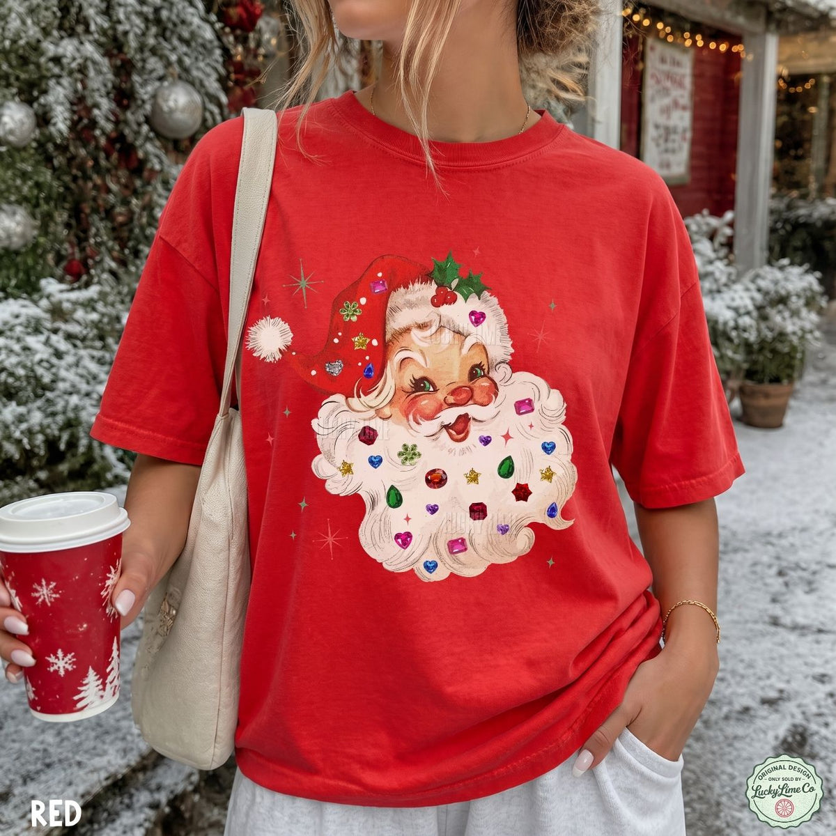 Whimsy Rhinestone Santa Comfort Colors® T-shirt