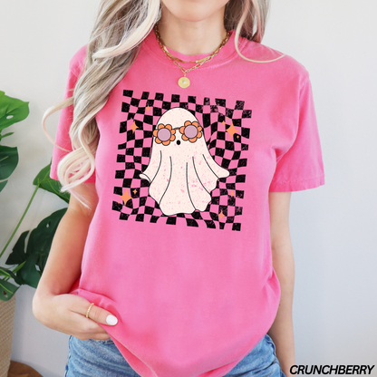 Retro Checkered Ghost Comfort Colors® T-Shirt