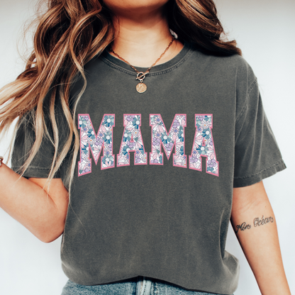 Purple Floral Mama T-shirt